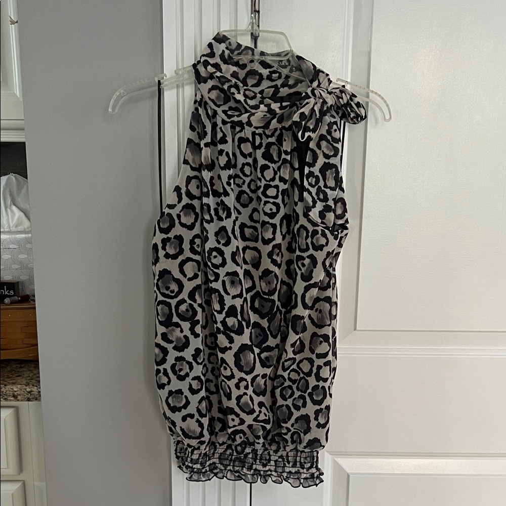 White House Black Market Leopard Print Halter Top